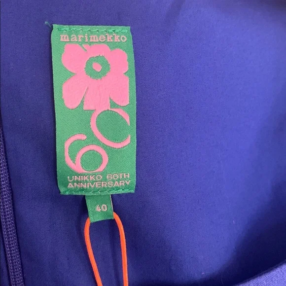 Marimekko Blue and Orange Floral Midi Dress - Picture 12 of 14